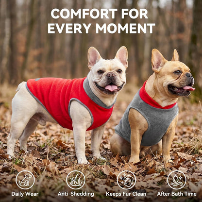 2-Pack Lightweight Reflective Fleece Dog Sweater Pullover