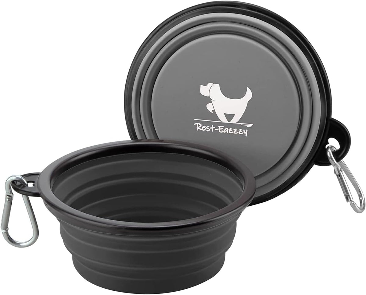Collapsible Portable Dog Bowls - Set of 2 Durable Water Bowls