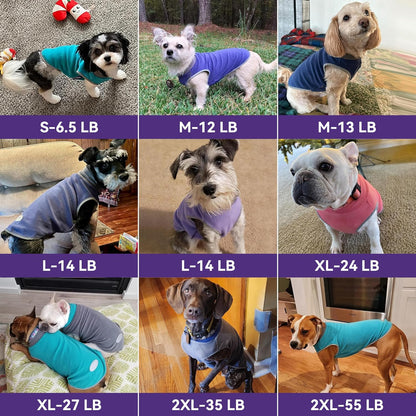 2-Pack Lightweight Reflective Fleece Dog Sweater Pullover