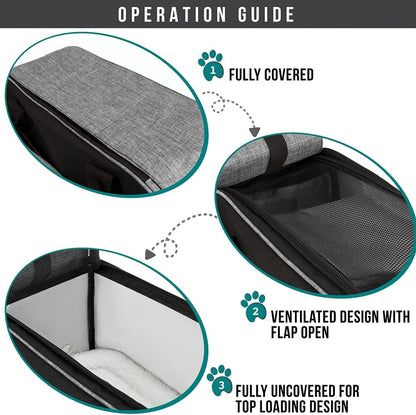 Airline-Approved Grey Small Dog Carrier with Pockets