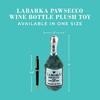 Labarka Pawsecco Plush Dog Toy - Wine-Themed Chew Toy for Dogs