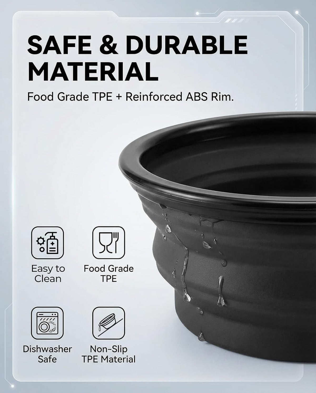 Collapsible Portable Dog Bowls - Set of 2 Durable Water Bowls