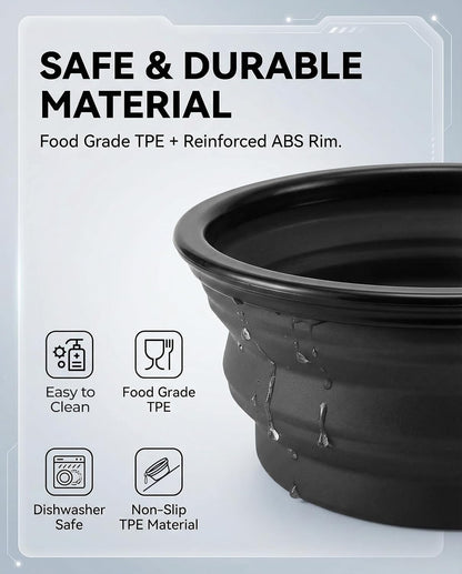 Collapsible Portable Dog Bowls - Set of 2 Durable Water Bowls