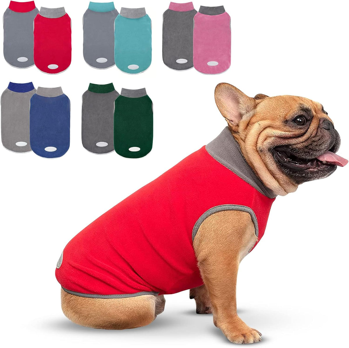 2-Pack Lightweight Reflective Fleece Dog Sweater Pullover