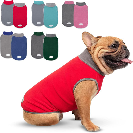 2-Pack Lightweight Reflective Fleece Dog Sweater Pullover