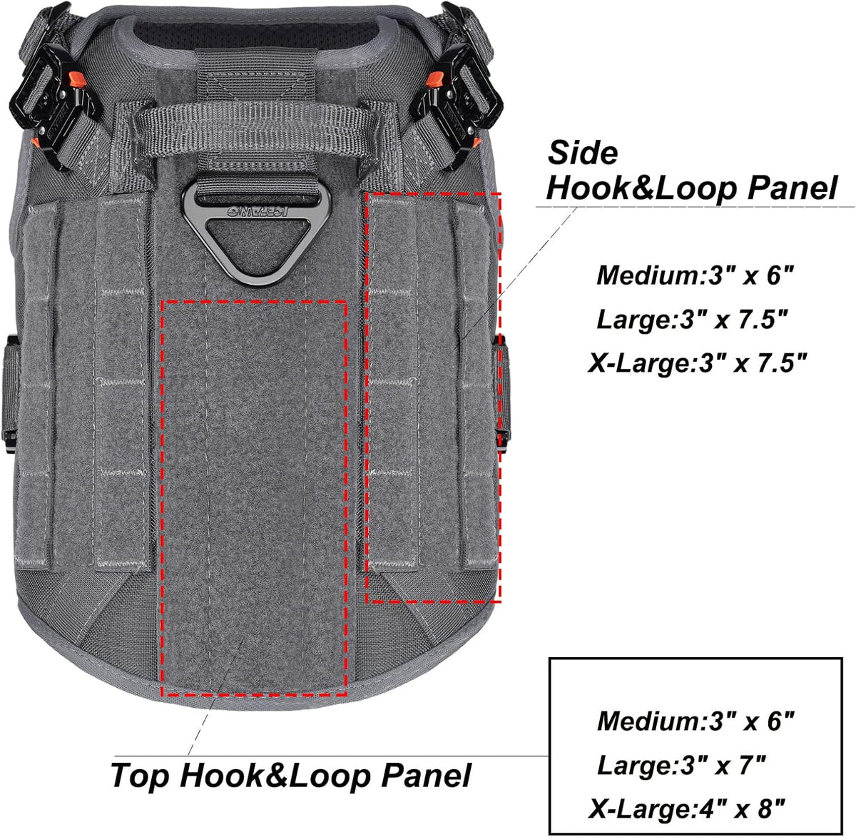 Tactical Dog Harness for Medium Breeds with Full Metal Buckles