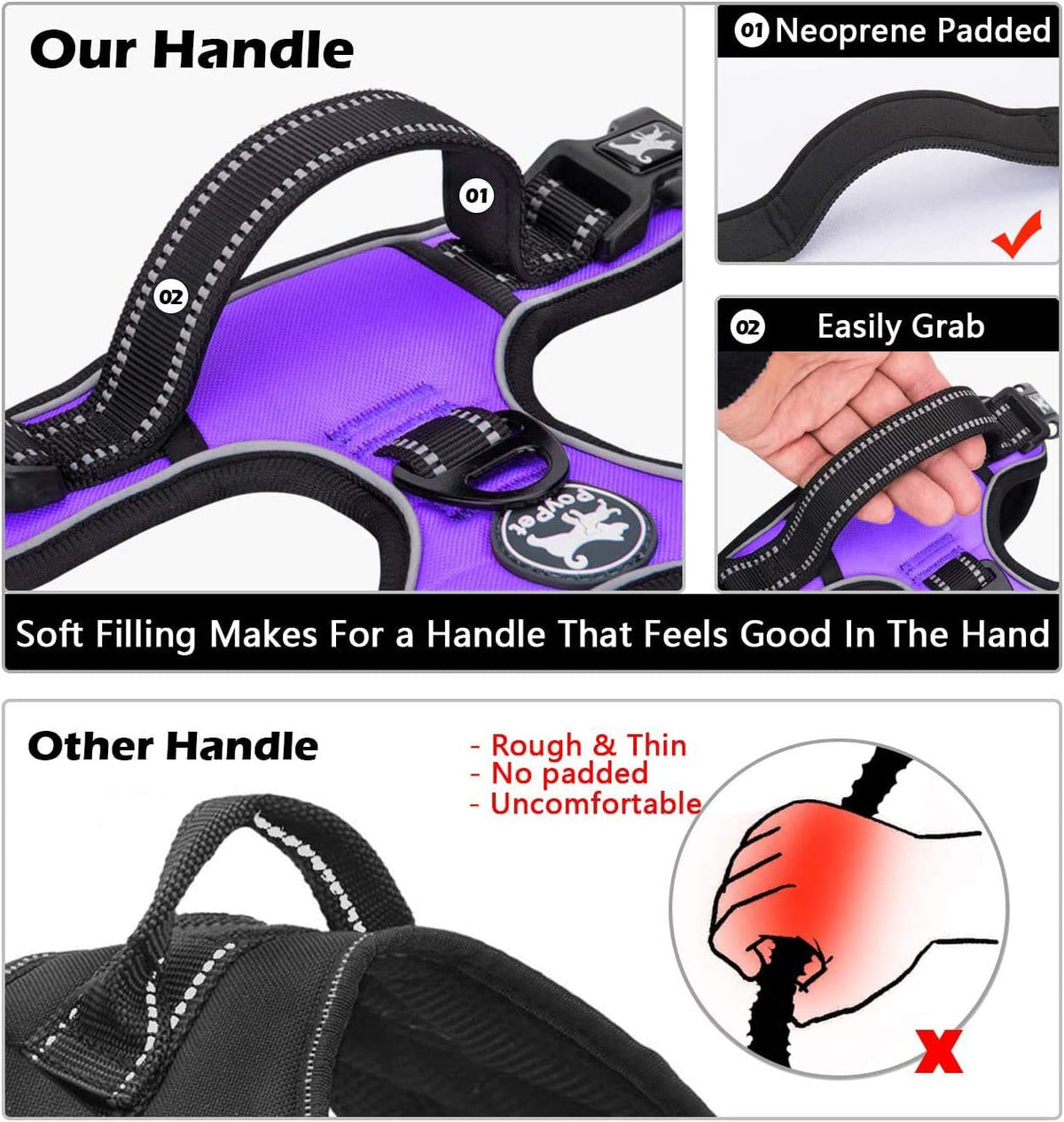 Medium No-Pull Dog Harness with Front Clip and Neck Release Buckle