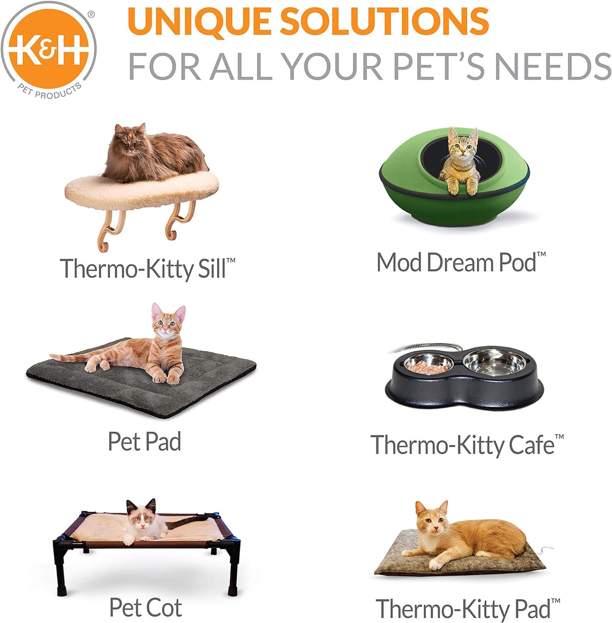 K&H Thermo-Kitty Fashion Splash Indoor Heated Cat Bed, Safety Certified